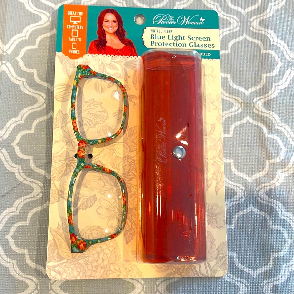 The pioneer woman vintage floral blue light screen protection glasses NEW